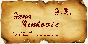 Hana Minković vizit kartica